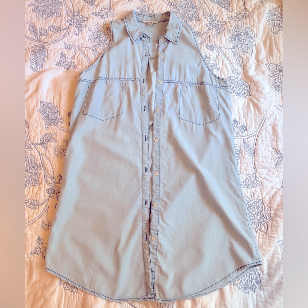 BB Dakota chambray, collared, button down dress